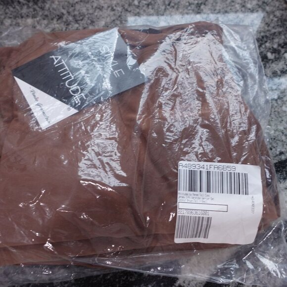 NWT Attitudes by Renee Como Jersey Over & Wide Leg Pants Set Sz XXS Mocha 2-Pc - Picture 11 of 12